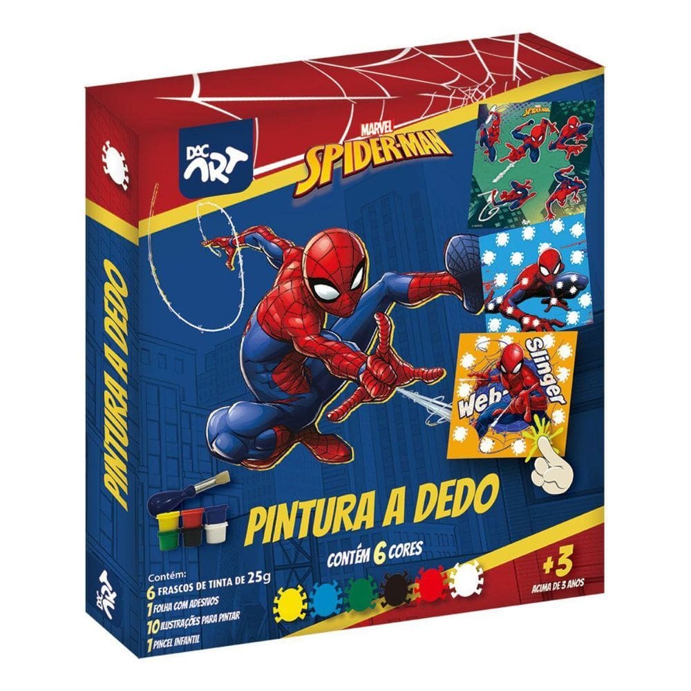 Pintura A Dedo Conjunto 18 Peças Pincel Tinta Infantil Dac