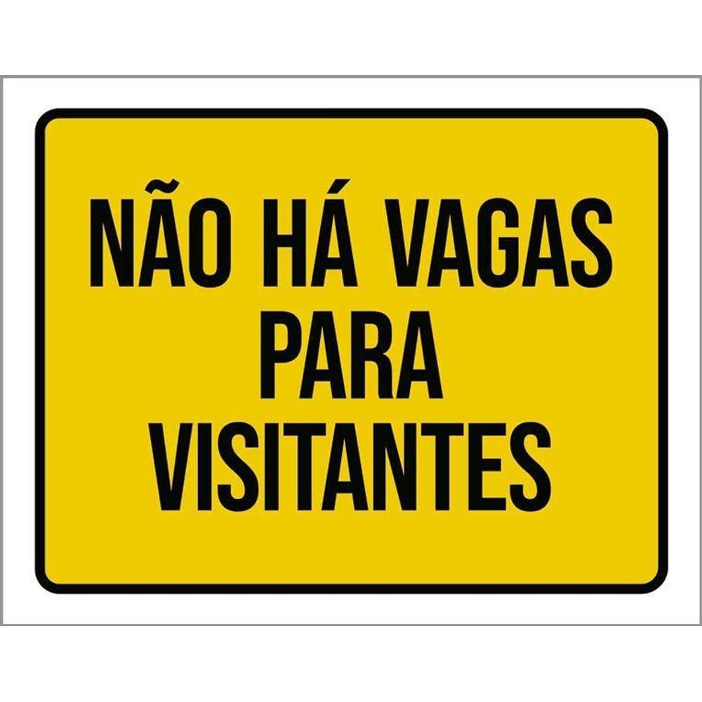 Placa De Sinalização - Não Há Vagas Para Visitantes 36X46