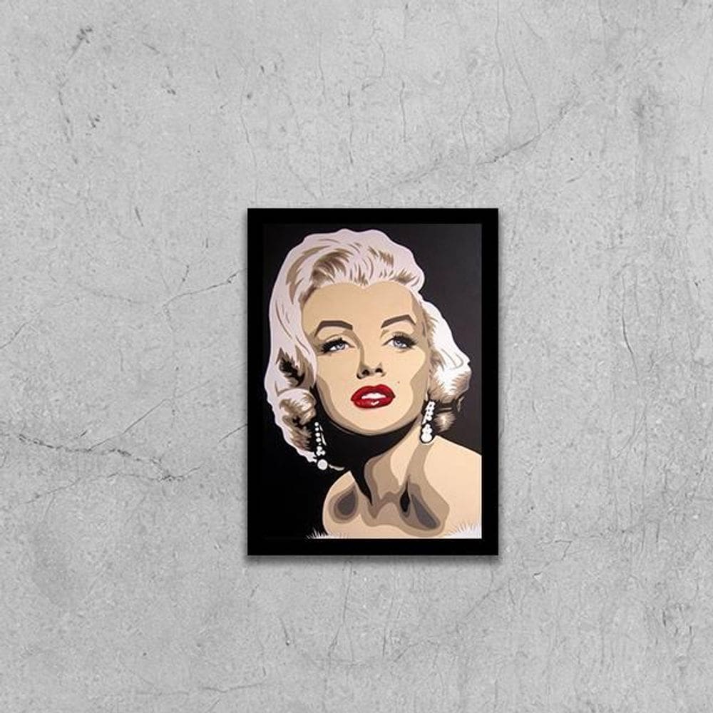 Quadro Artístico Marilyn Monroe 33X24Cm - Moldura Preta