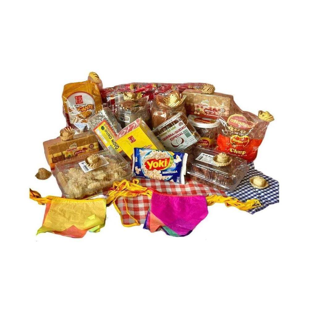 Doces Para Festa Junina + Bandeirinha - Kit Para 15 Pessoas