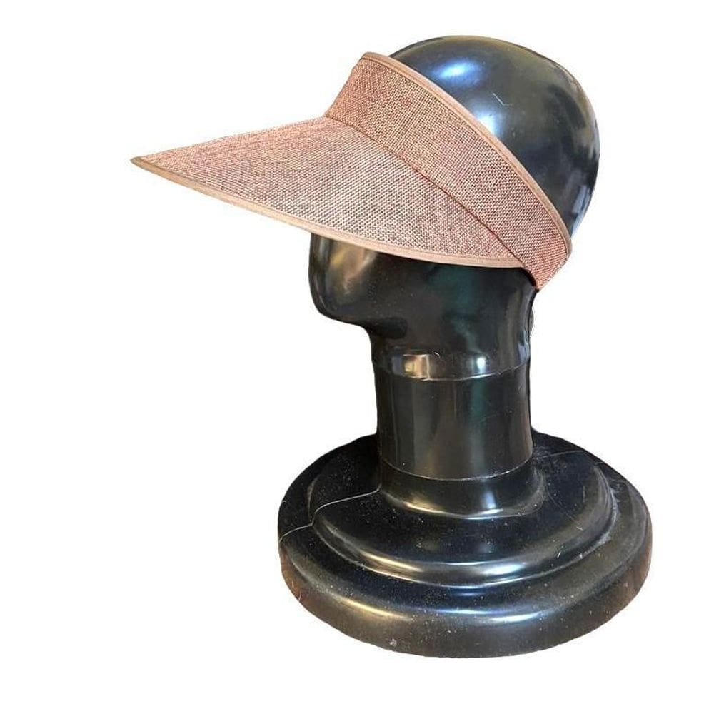 Viseira Feminina Praia Piscina Com Elástico Ajustável Marrom