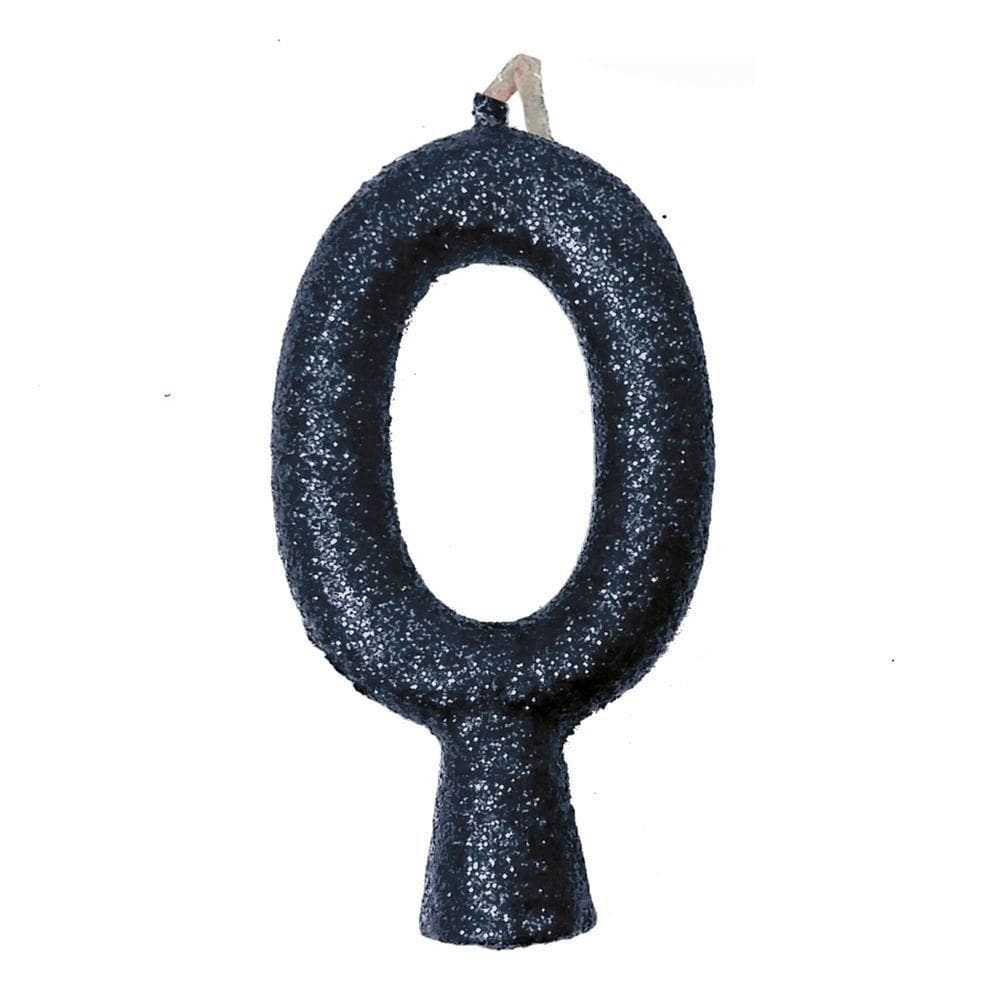 Vela De Aniversário Puro Glitter Preta Modelo 0