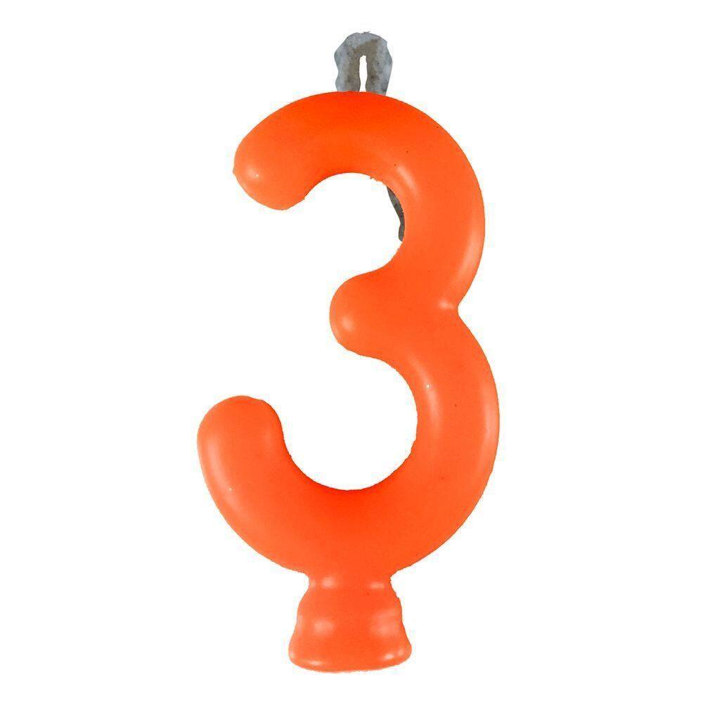 Vela De Aniversário Neon Laranja Modelo 3