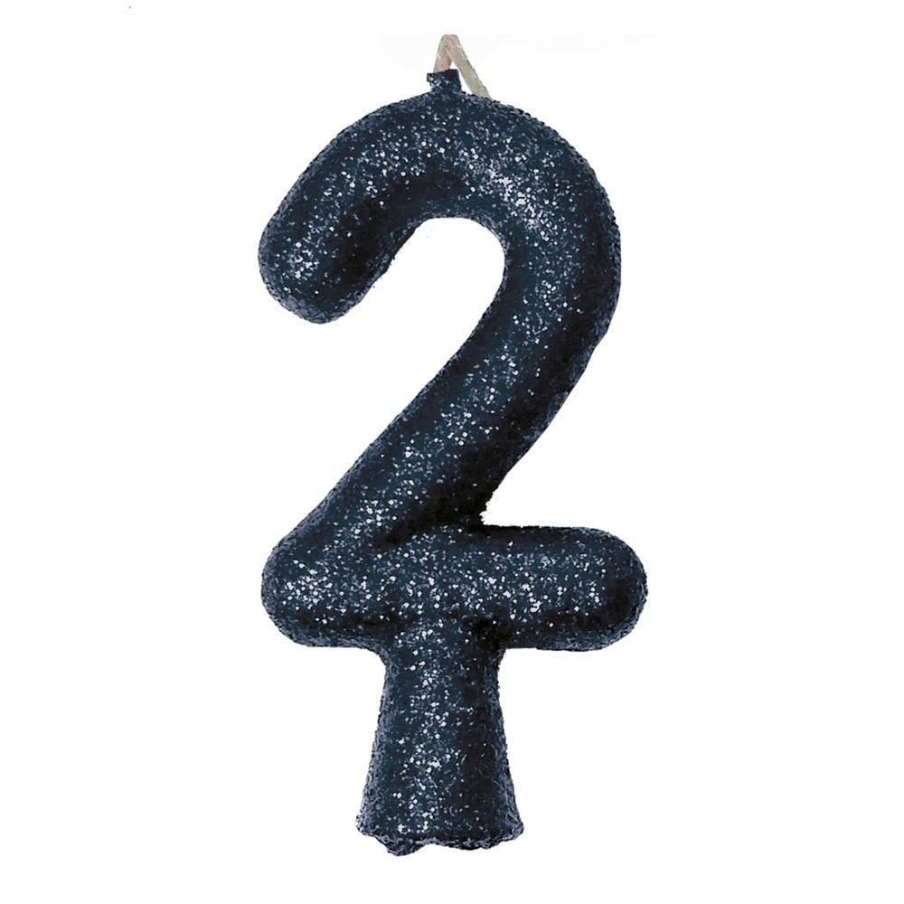 Vela De Aniversário Puro Glitter Preta Modelo 2