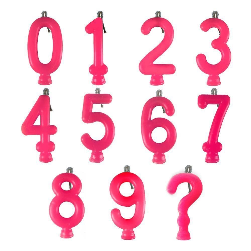 Vela De Aniversário Neon Pink Modelo 0