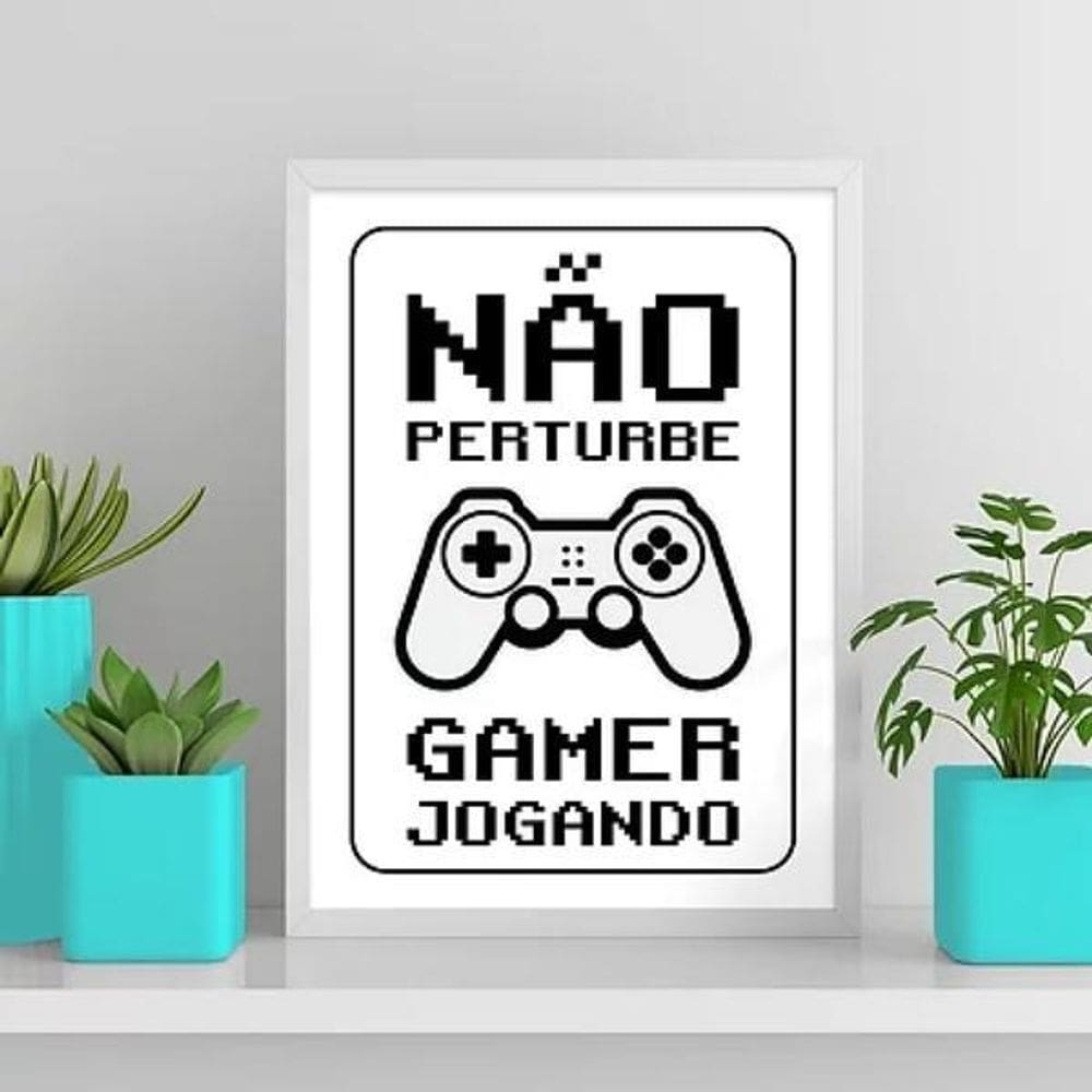 Quadro Gamer Jogando Não Perturbe 45X34Cm -