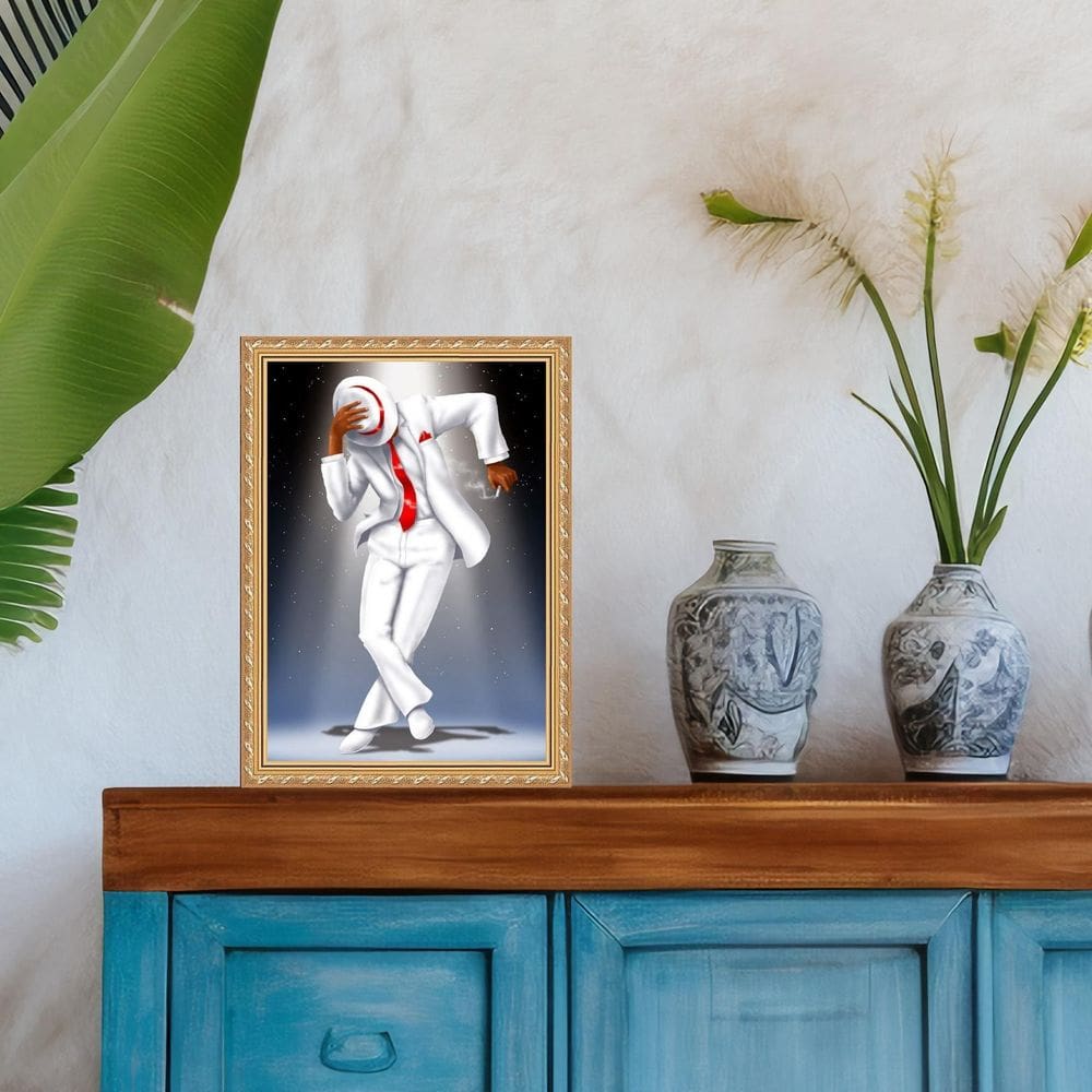 Quadro Moldura Dourada Zé Pilintra 33X24Cm