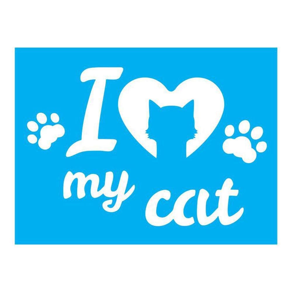 Stencil Tamako I Love My Cat - 15X20Cm - Ref 904