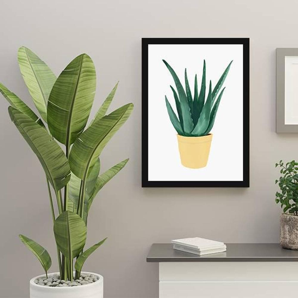 Quadro Decorativo Vaso Espada De São Jorge 34x23Cm