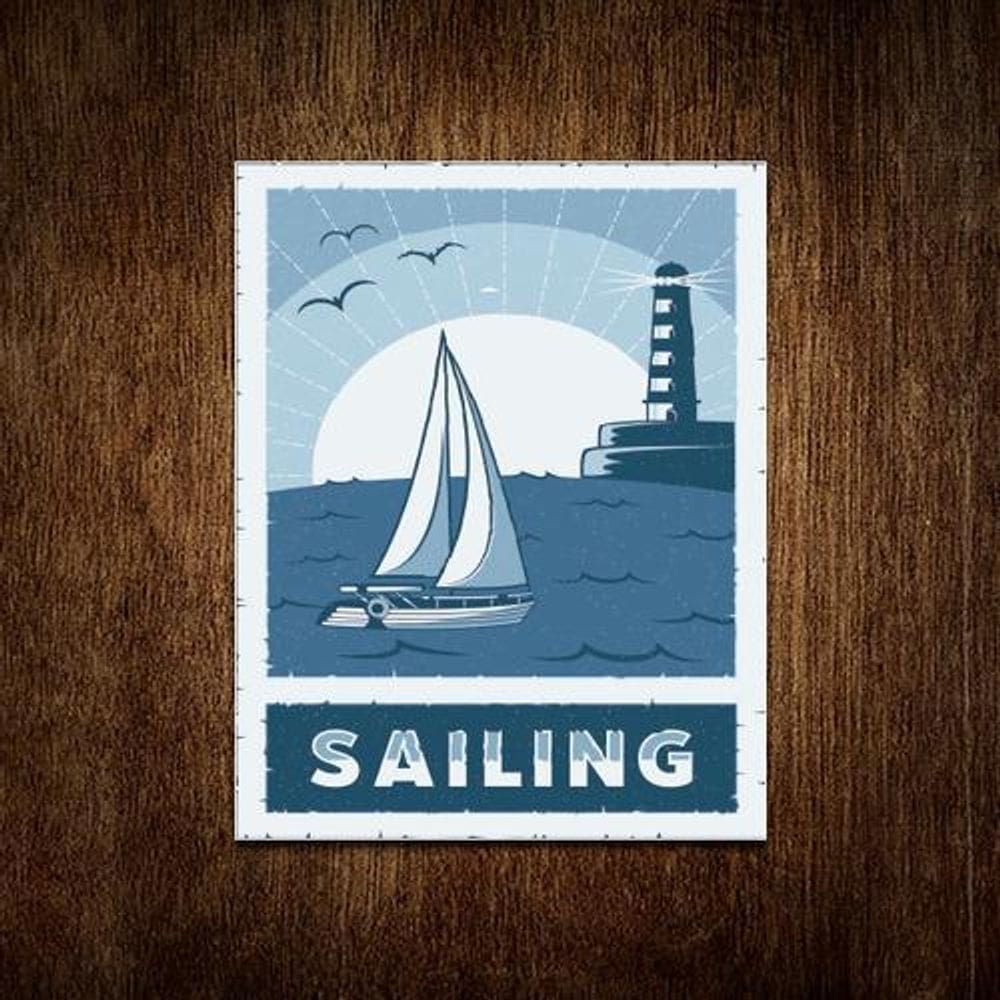 Placa Decorativa - Sailing Navio Barco 36X46