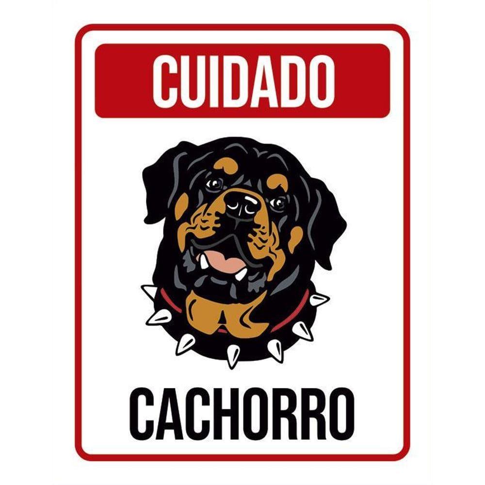 Kit 3 Placas Cuidado Cachorro Rottweiler 2