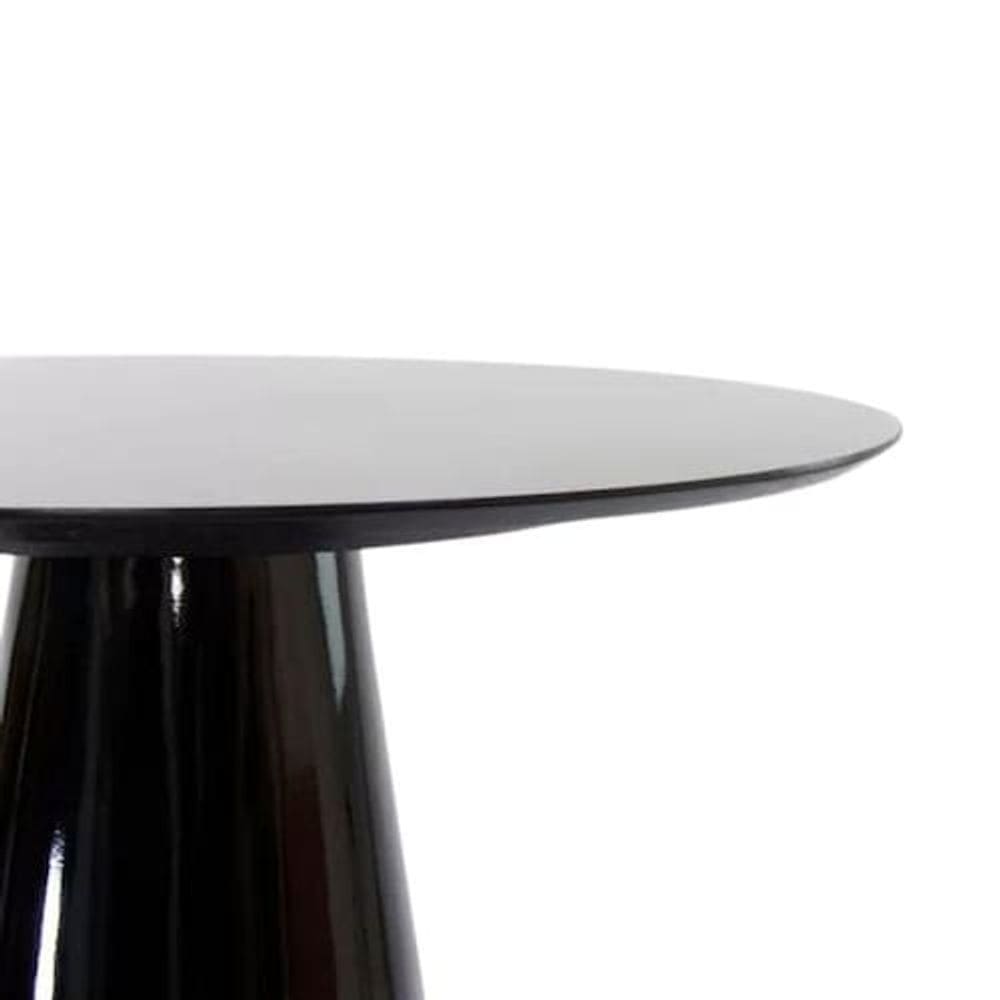 Mesa De Jantar Cone Oval 137x90 Cm Laqueada Cores Preto