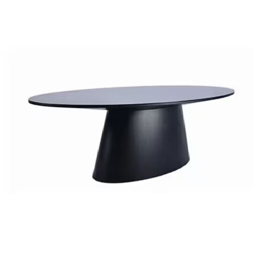 Mesa De Jantar Cone Oval 120X80 Cm Laqueada Preto