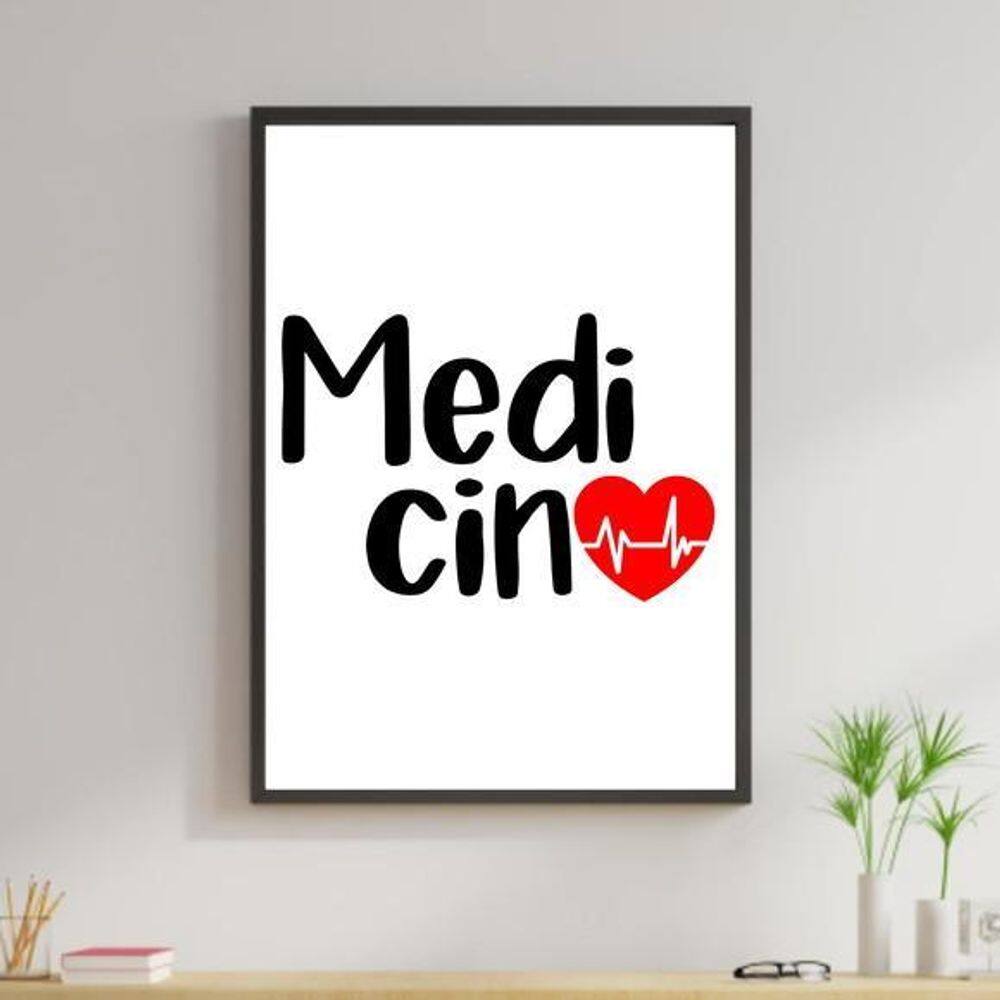 Quadro Profissões - Medicina 33X24Cm - Com Vidro