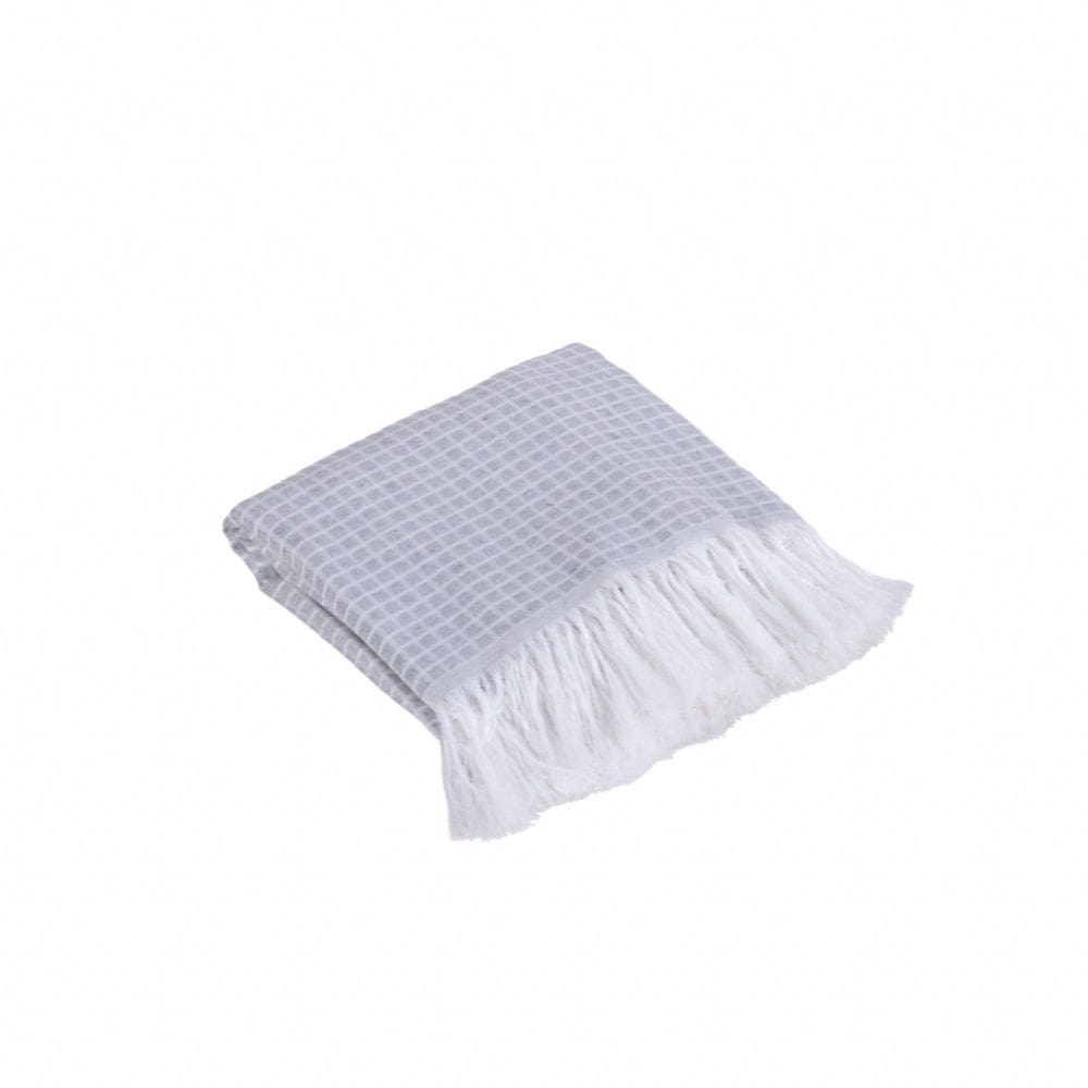 Manta Xale Chess Jacquard 1pç 60% Algodão 40% Poliéster - Cinza