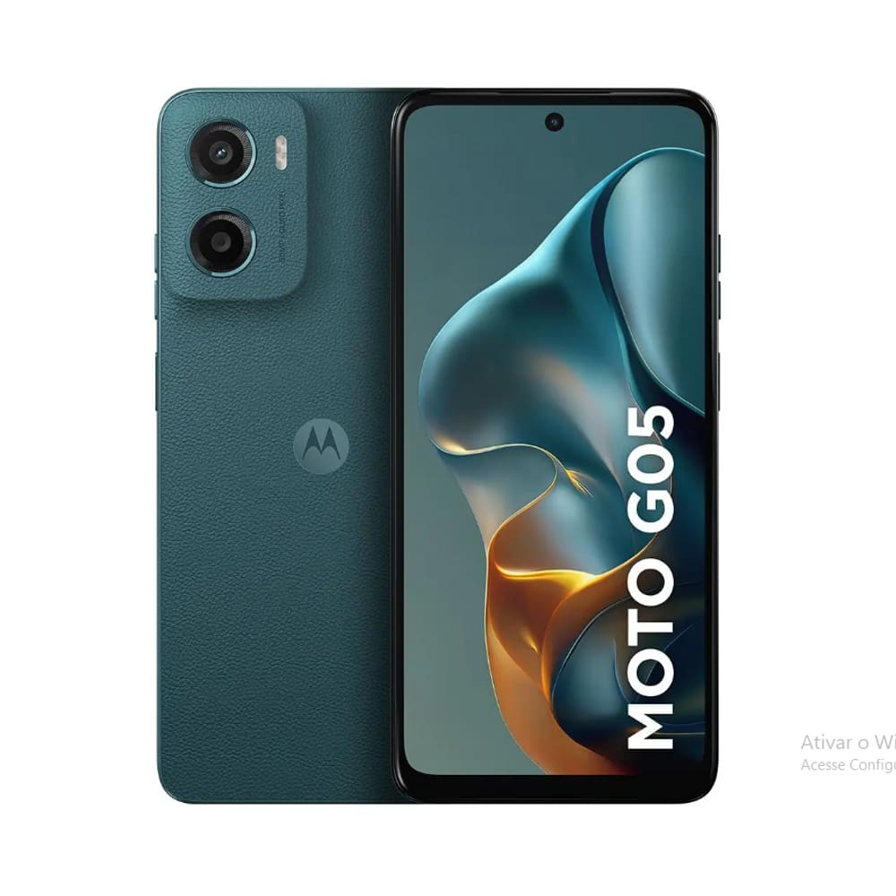 Smartphone Motorola Moto G05 Verde 128GB – 4GB RAM + 8GB RAM Boost, Câmera 50MP, Bateria 5.200mAh