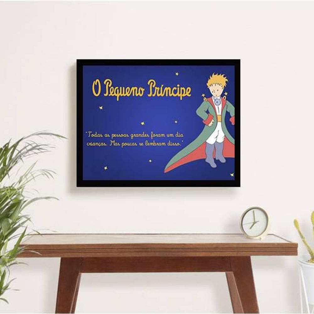 Quadro Decorativo Frase Pequeno Príncipe 34x23Cm