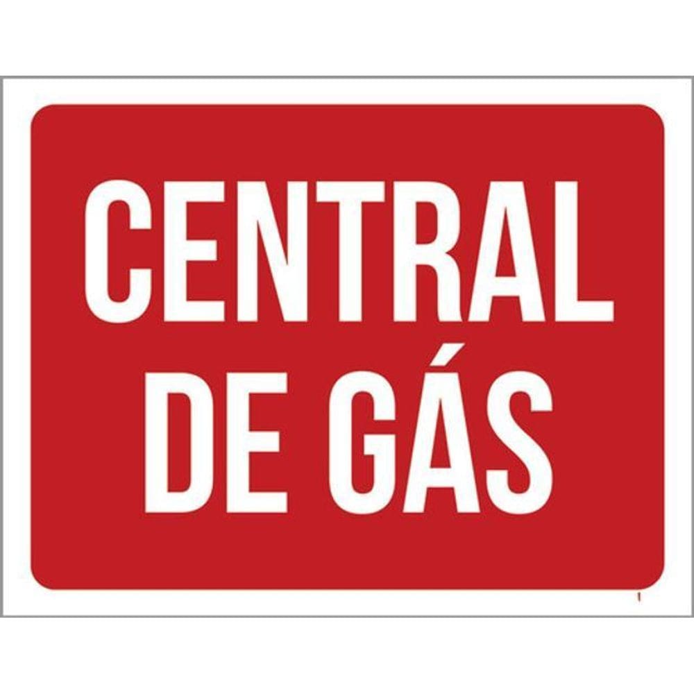Kit 3 Placas Sinalização - Central De Gás Vermelho