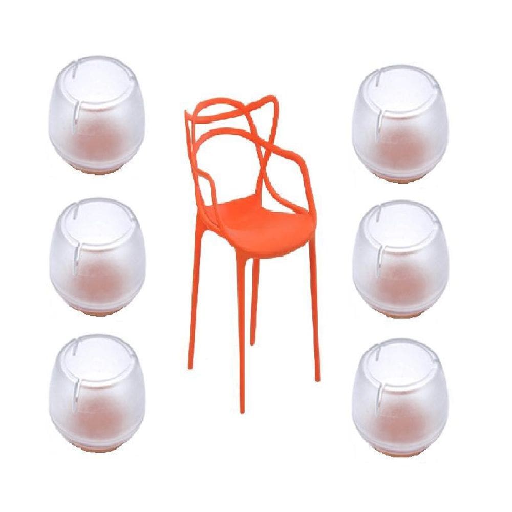 Kit 4 Pezinho Transparent Feltro 12Mm A 16Mm Cadeira Allegra