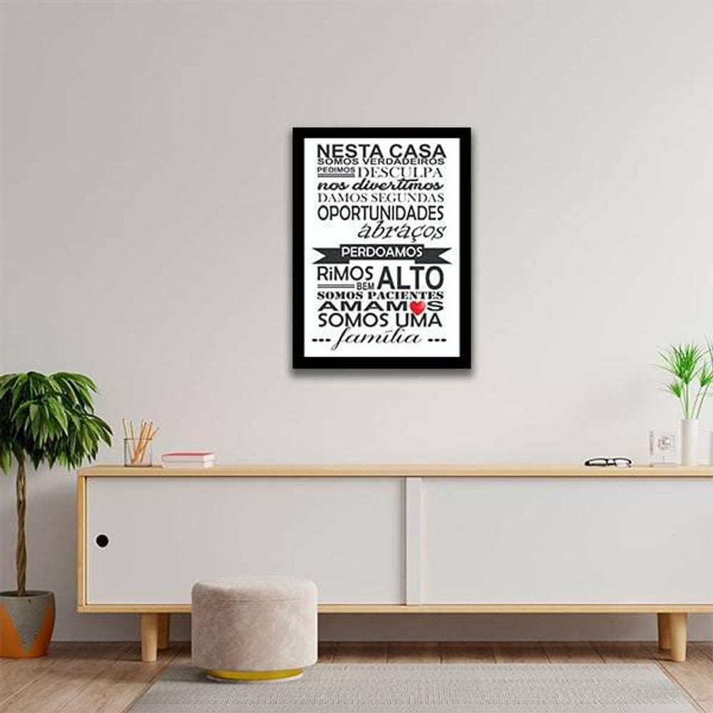 Quadro Decorativo Frases Sobre Família 45x34cm