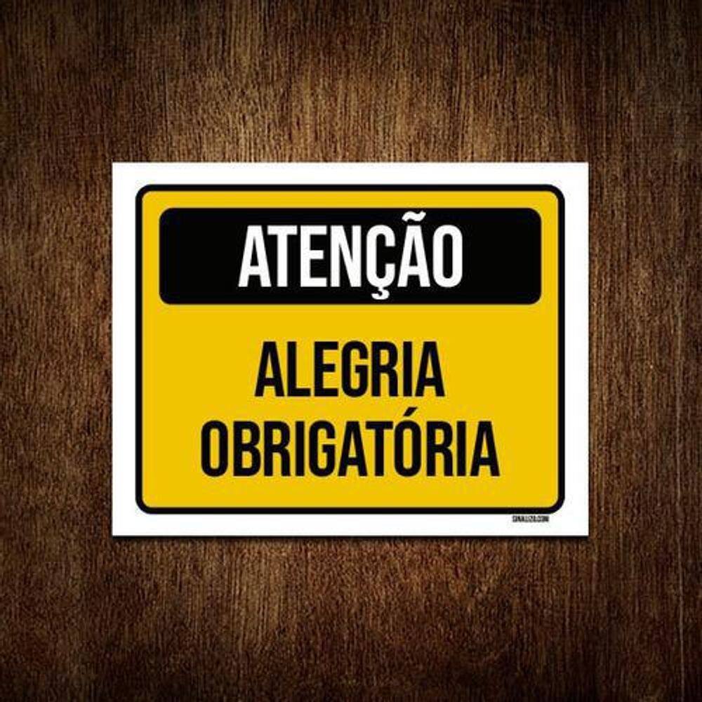Kit 5 Placas Aniversário Criança Alegria Obrigatória