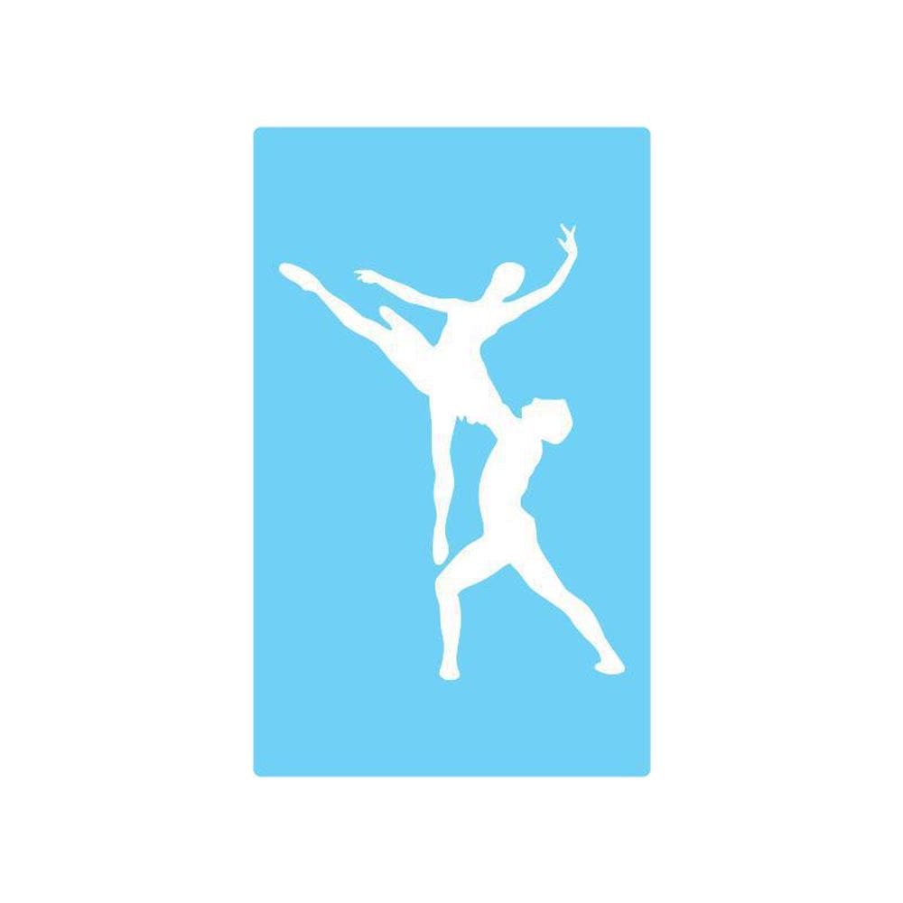 Stencil De Parede Tamako Casal Dança - 55 X 90Cm - Ref 526