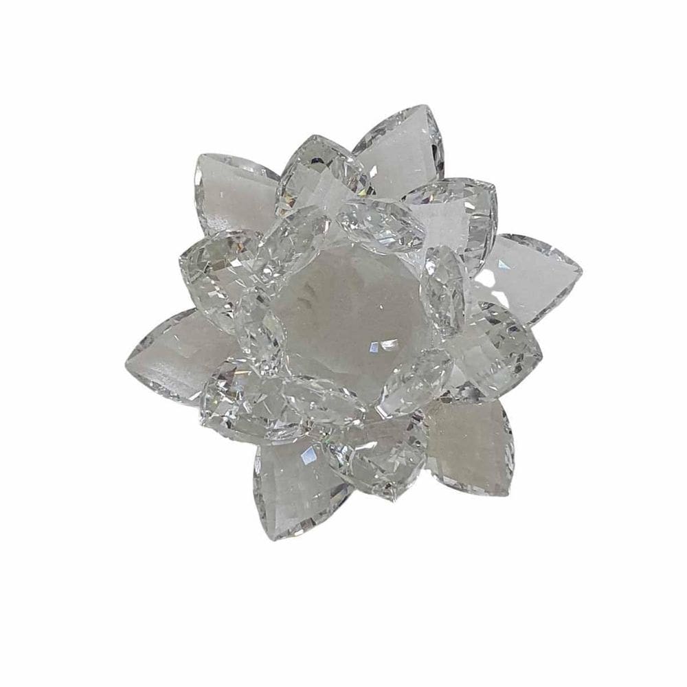 Flor De Lótus Decorativa Cristal Unitária Grande 6.5Cm