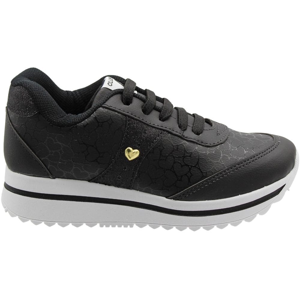 Tênis Jogging Infantil Club Happy Corações Gloss Menina