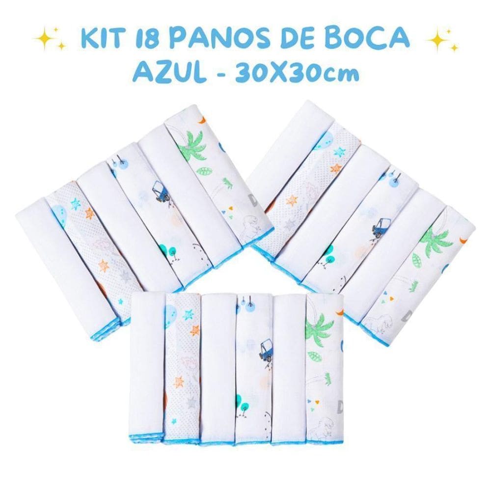 Kit 18 Panos De Boca Premium Rosa 100% Algodão 30X30Cm