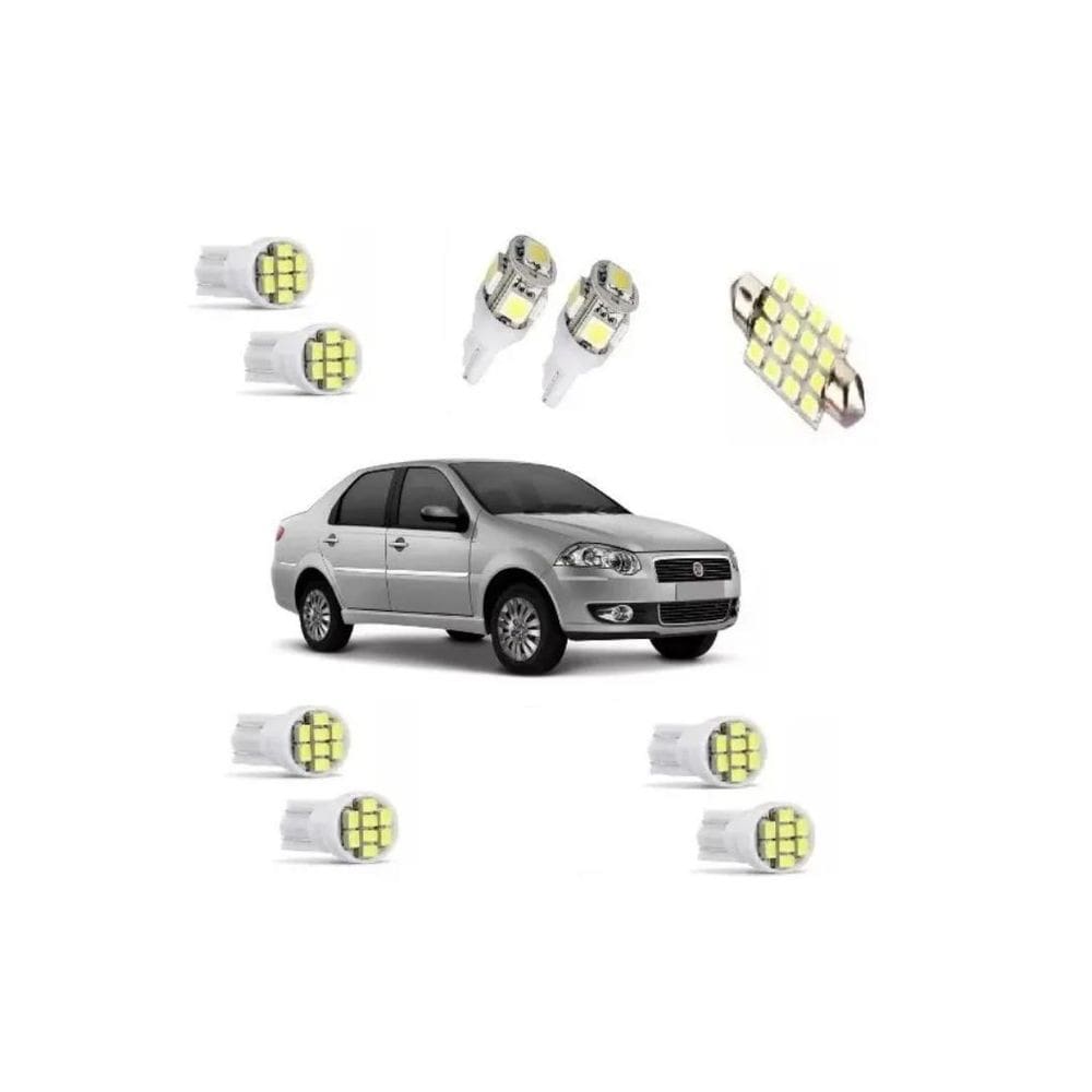 Kit Lâmpada Led Fiat Siena G4 2012 2013 2014 2015 2016