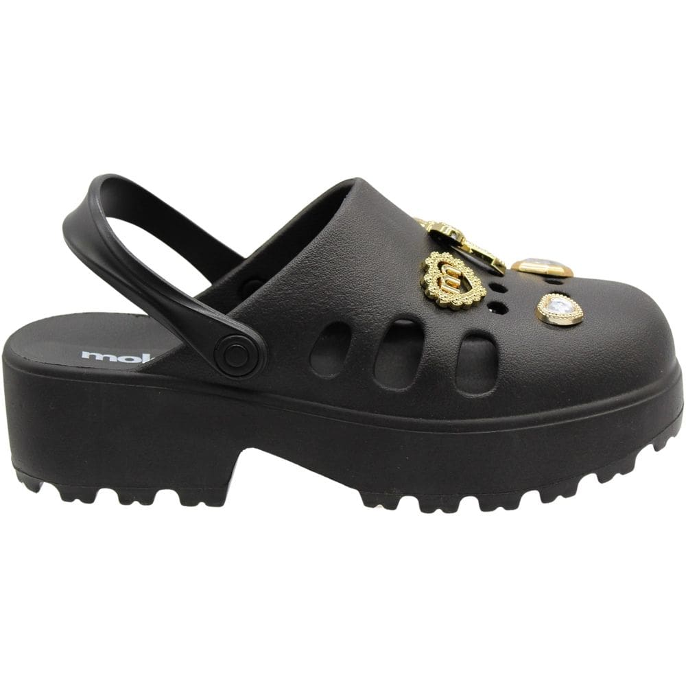 Clog Salto Plataforma Moleca Apliques EVA Tratorada Feminina