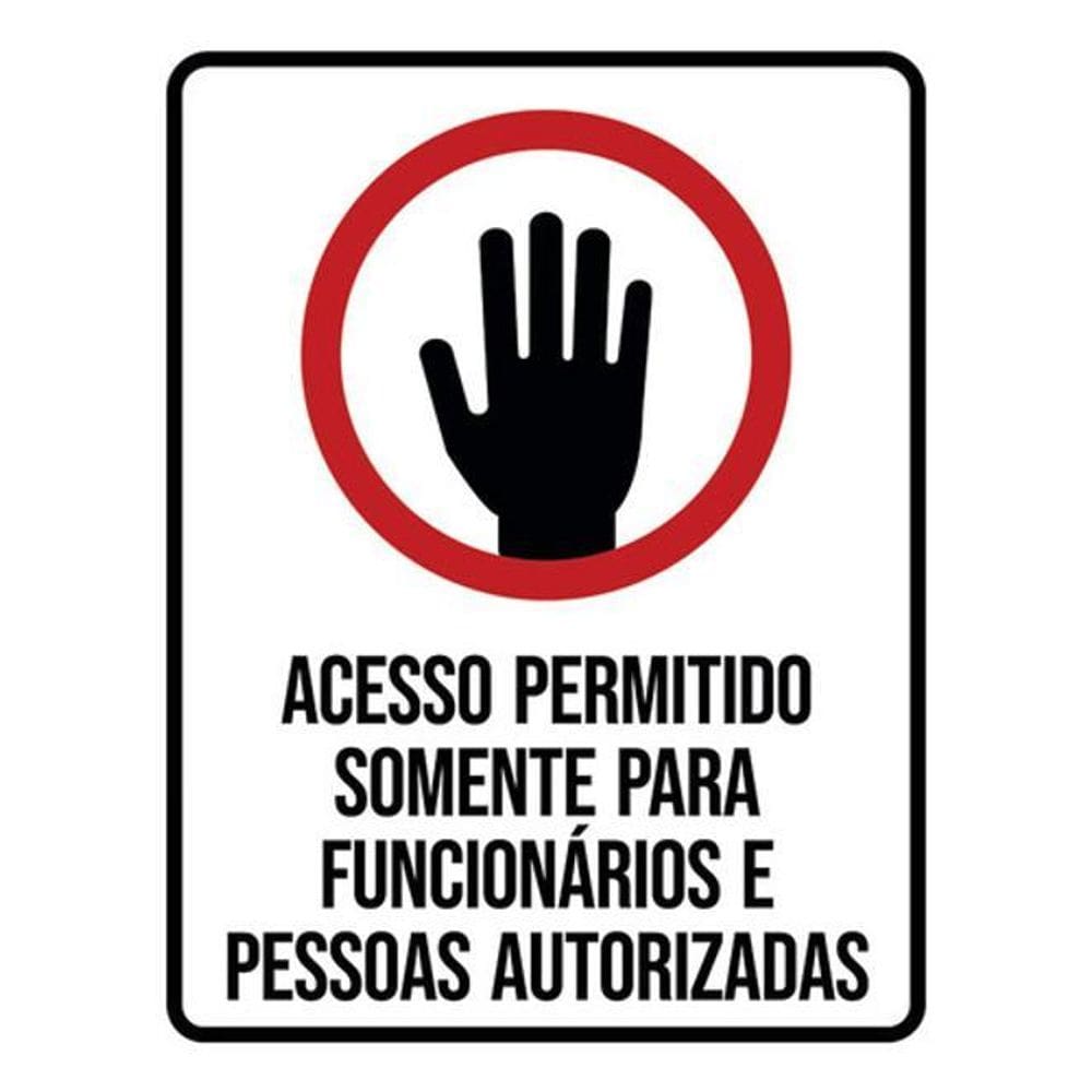 MP - Kit 3 Placas Acesso Permitido Funciona r