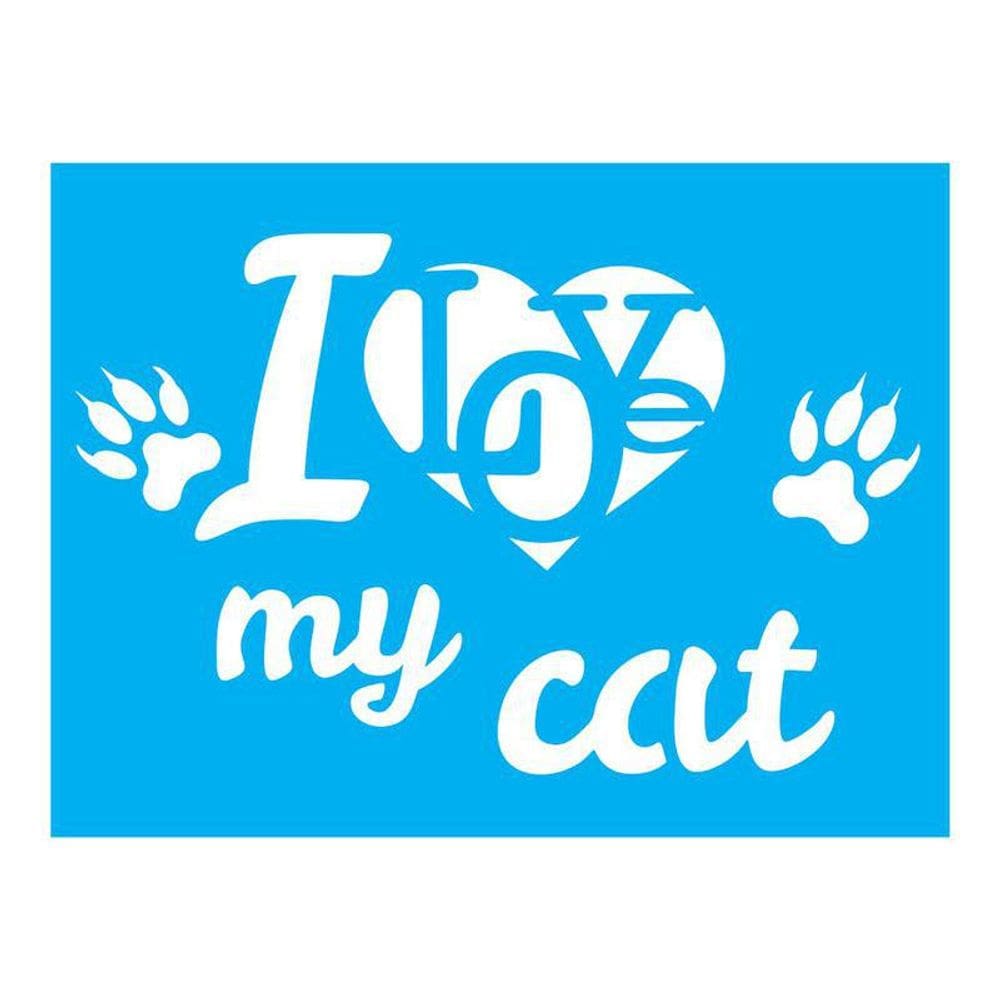 Stencil Tamako I Love My Cat - 15X20Cm - Ref 905