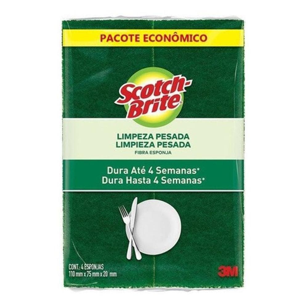 Esponja Dupla Face Scotch Brite Limpeza Pesada C/01 Unid