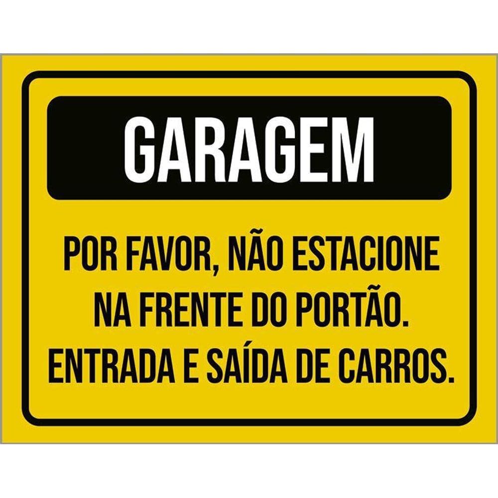 Placa Garagem Não Estacione Entrada Saída De Carros 36X46