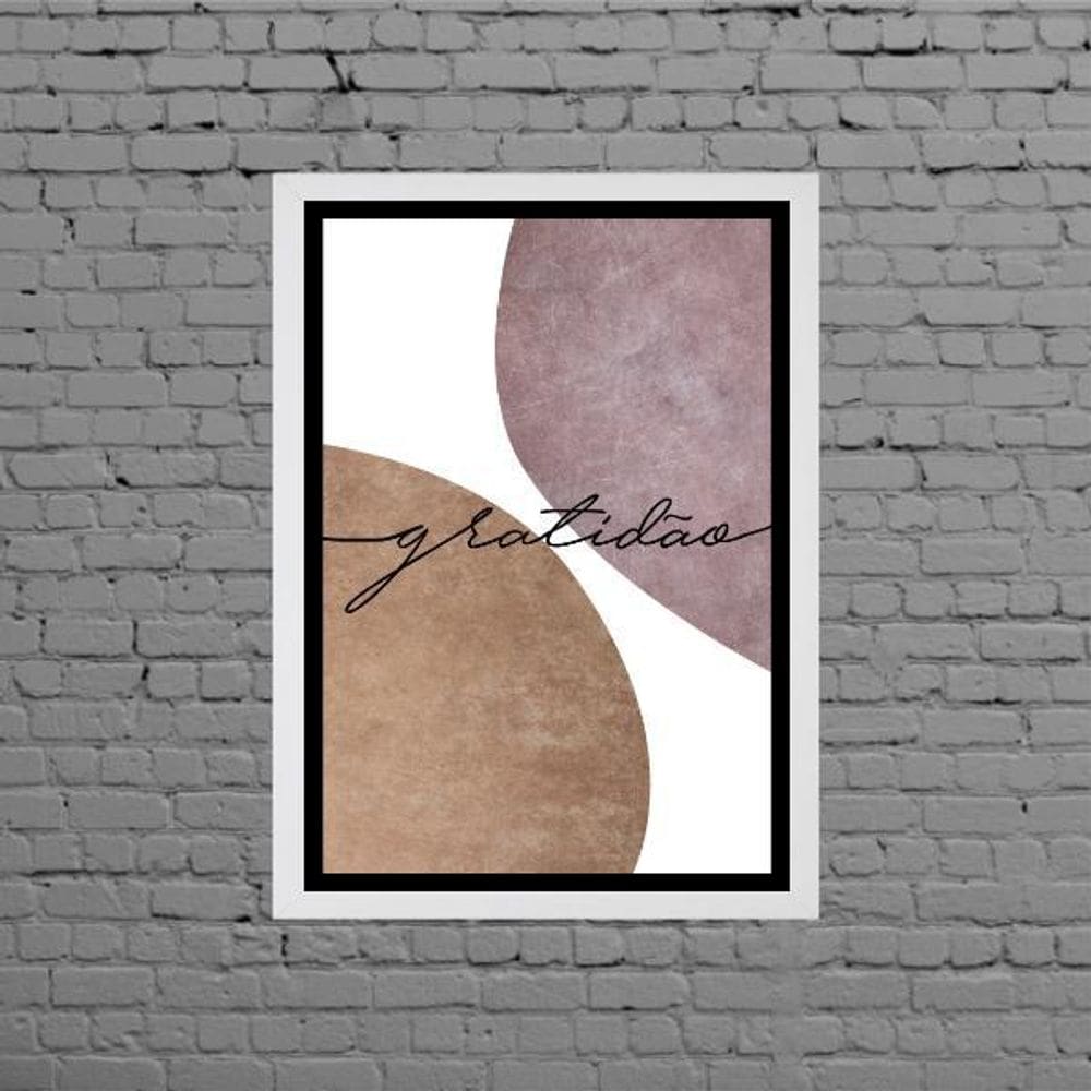 Quadro Decorativo Gratidão Abstrato Roxo 45X34Cm