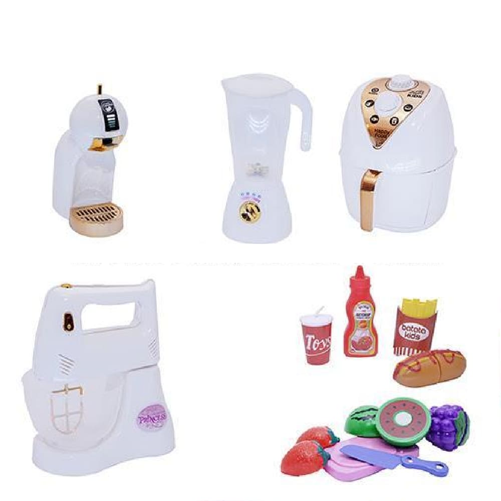 Kit Infantil Air Fryer Batedeira Fruta Cafeteira 13 Peças