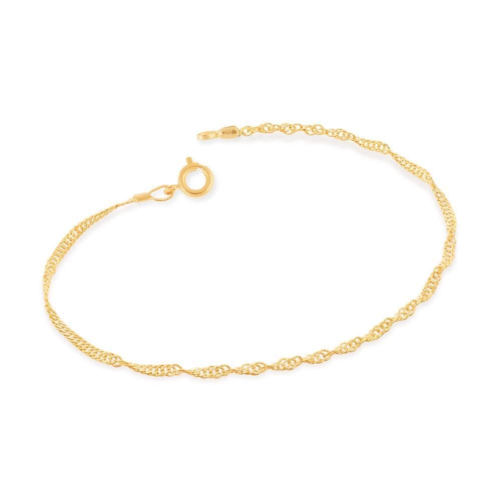 Pulseira Rommanel Folheada a Ouro 18k Fio Cingapura 18/19cm