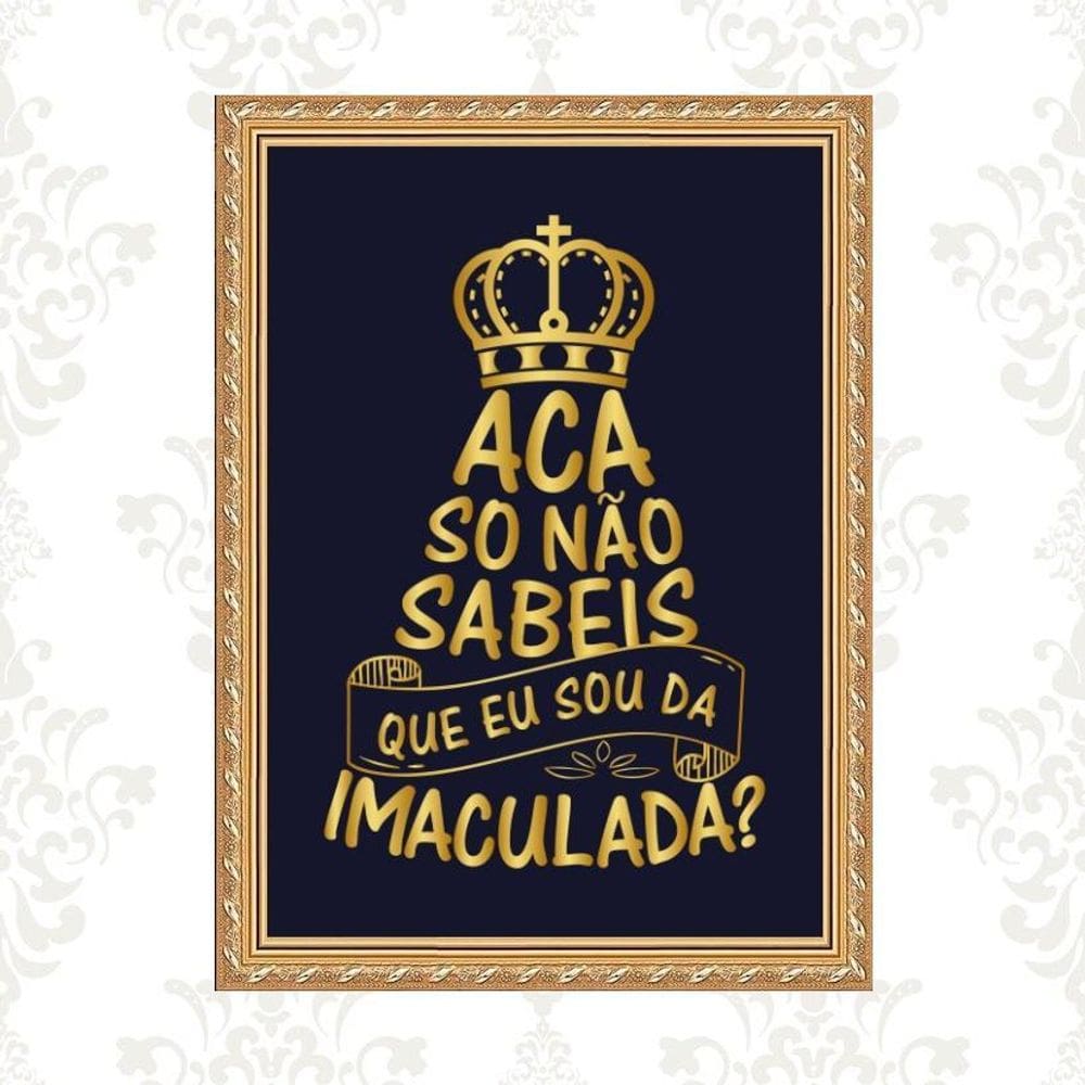 Quadro Moldura Dourada Acaso Não Sabeis 33X24Cm