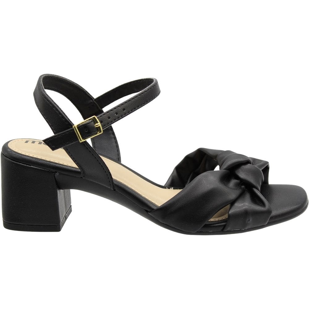 Sandália Salto Grosso Médio Moleca Napa Nó Confort Feminina