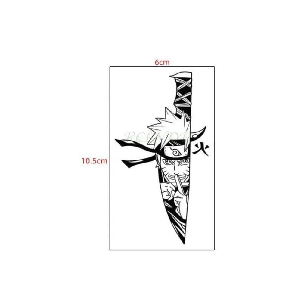 Cartela Tatuagem Temporária Delicada Anime Naruto.