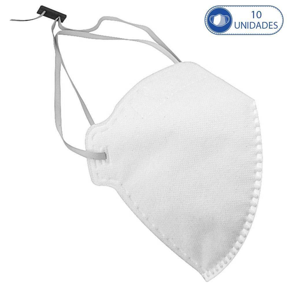 10 Máscaras Descartáveis M.F. Pff2 Proteção Pessoal Branca