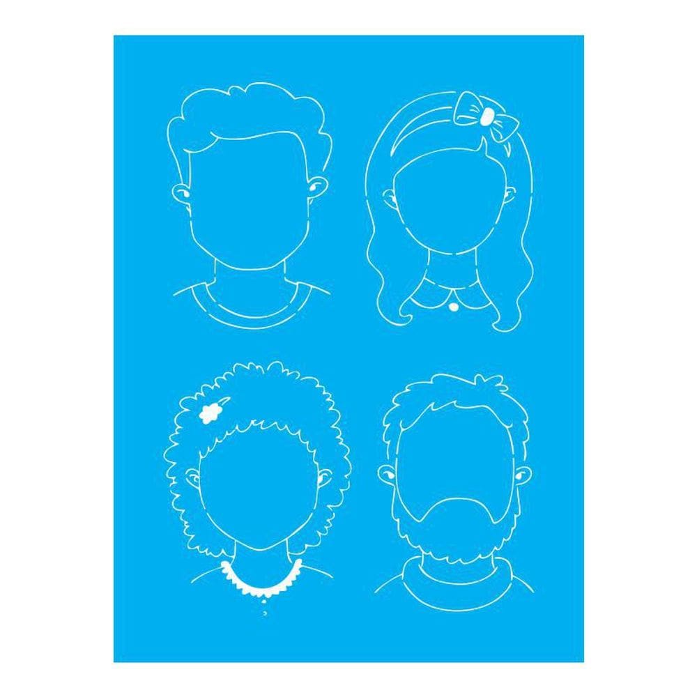 Stencil Tamako Rostos - 15X20Cm - Ref A3137