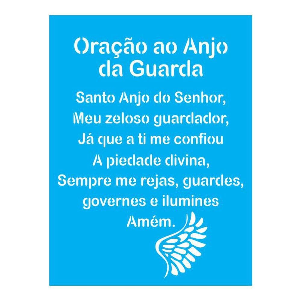 Stencil Tamako Oração Ao Anjo Da Guarda - 15X20Cm - Ref 269