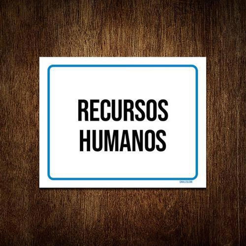 Kit 3 Placas Sinalização Ambiente Recursos Humanos