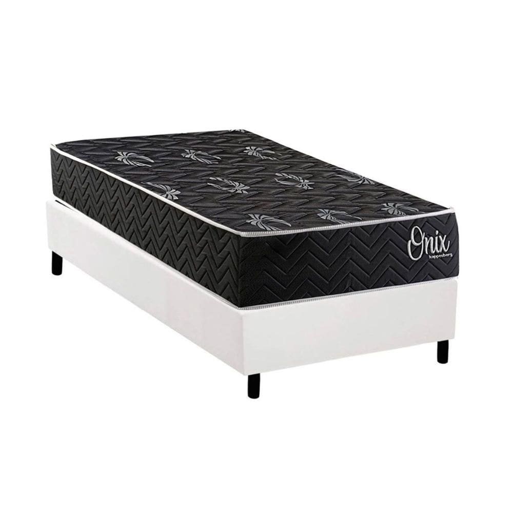 Cama Box NOVO + Colchão Ortopédico Kappesberg D28 Anatômico Onix + Base CRC Corano White
