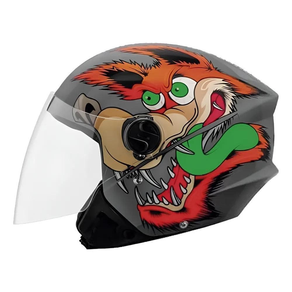 Capacete Coyote Aberto New Liberty 3 Brilhante P Cinza 58