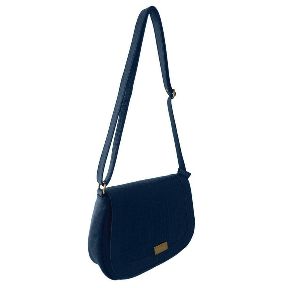 Bolsa Transversal Topgrife Couro Azul Marinho