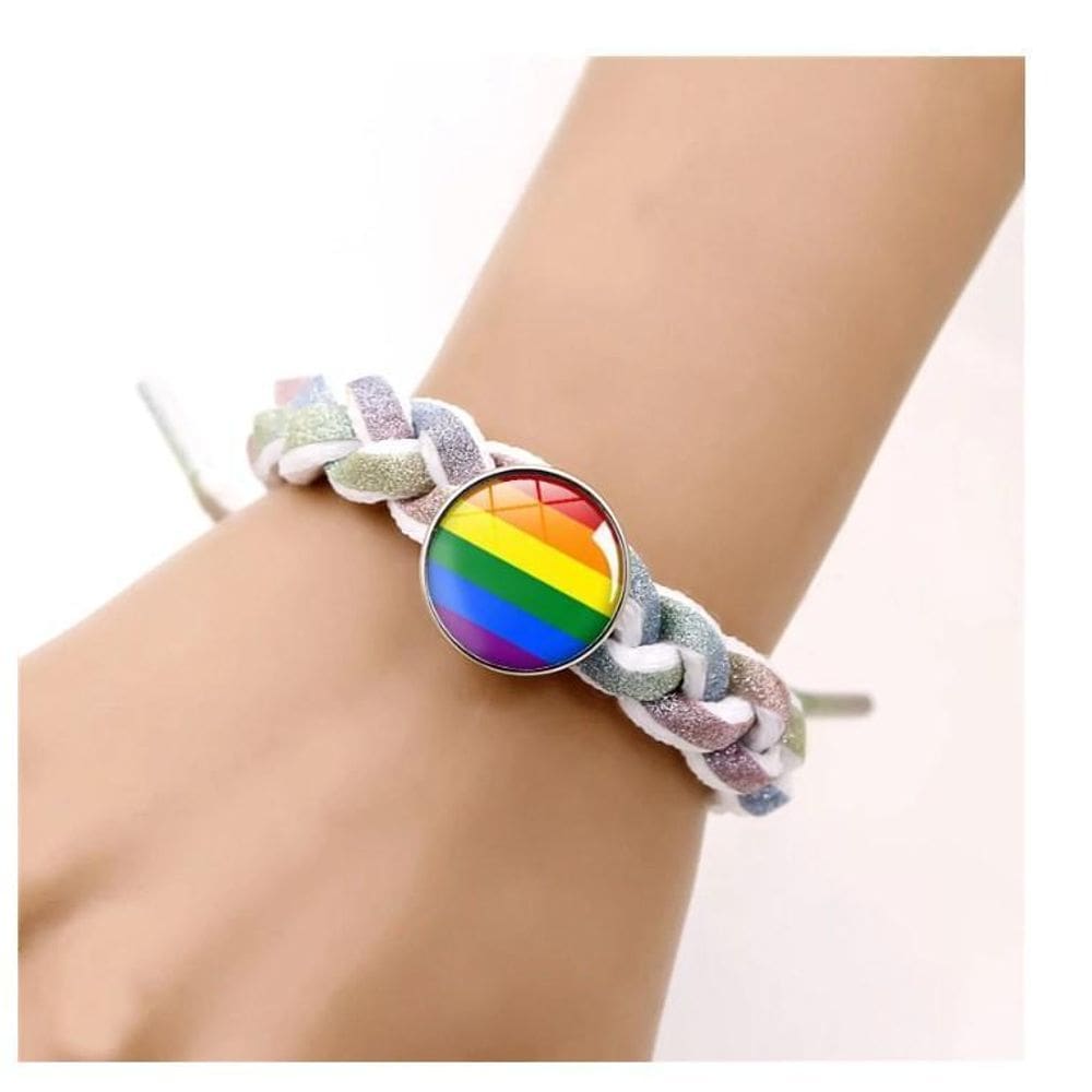 Pulseira De Corda Trançada Do Orgulho Gay, Lgbtq Arco-Íris