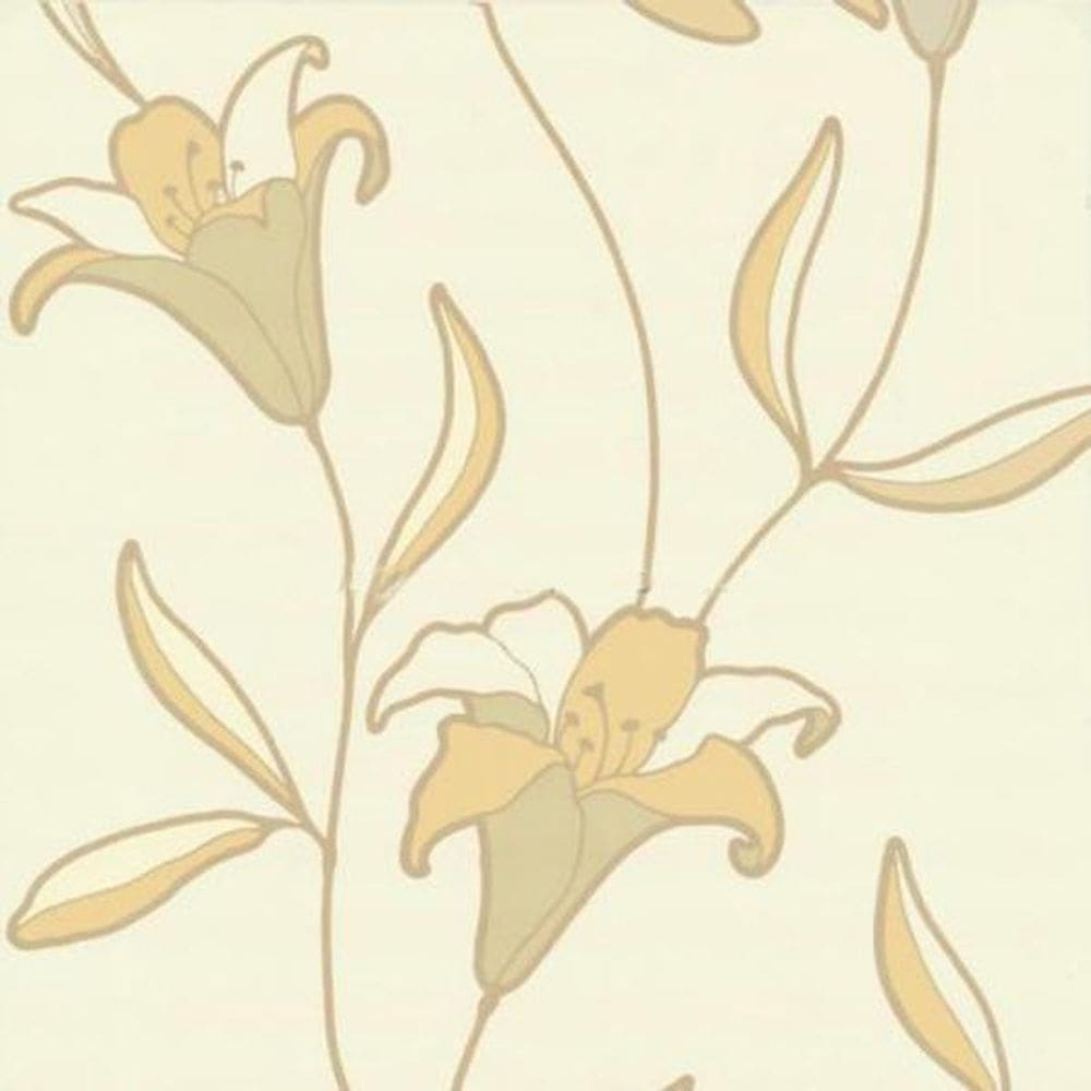 Papel De Parede K&G Floral Bege Emborrachado Lavável